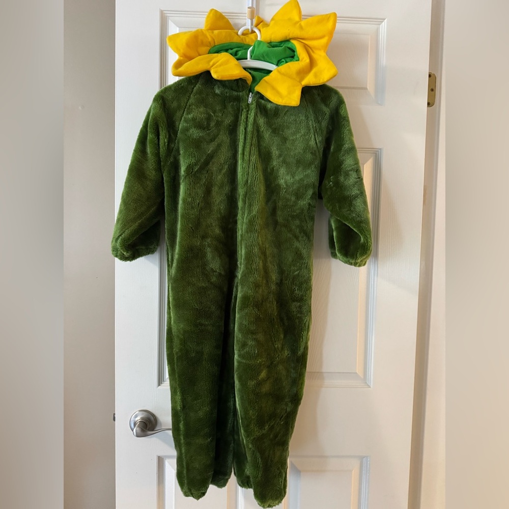 Sunflower Green and Yellow Fleece Onesie Halloween Costume